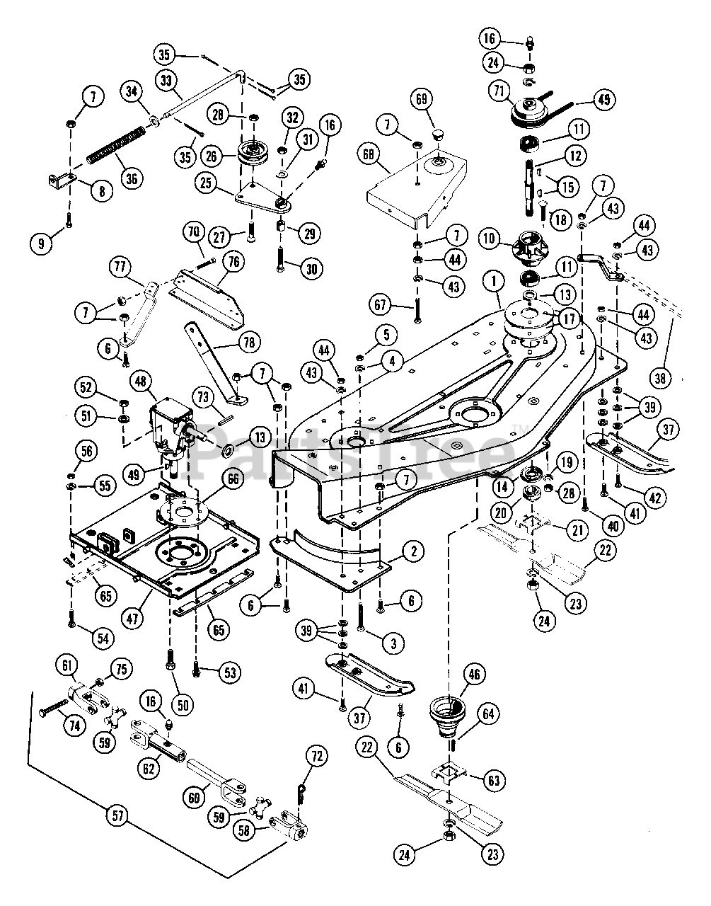 Ariens 831029 Ariens 42 Mower Deck SN 000101 Above Mower 42 Drive Blades Parts Lookup with Diagrams PartsTree