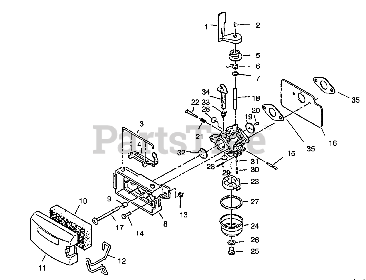 Lawn Boy 10415 Lawn Boy Gold Series Walk Behind Mower SN 004900001 004999999 1994 CARBURETOR ASSEMBLY 684256 Parts Lookup with Diagrams PartsTree