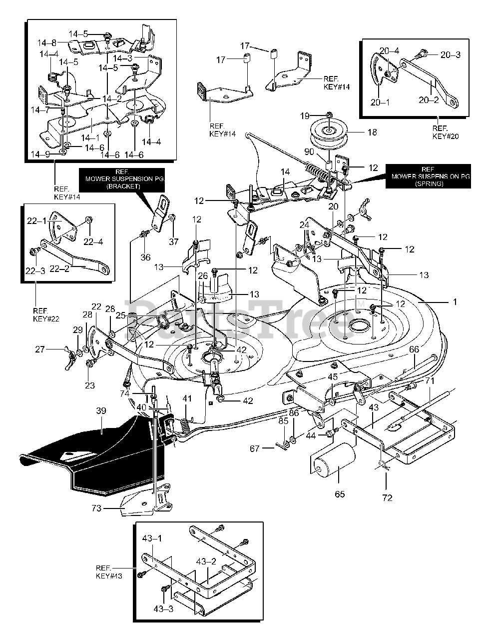 Yard King 42580x89A Yard King 42" Lawn Tractor (2000) Deck Assembly