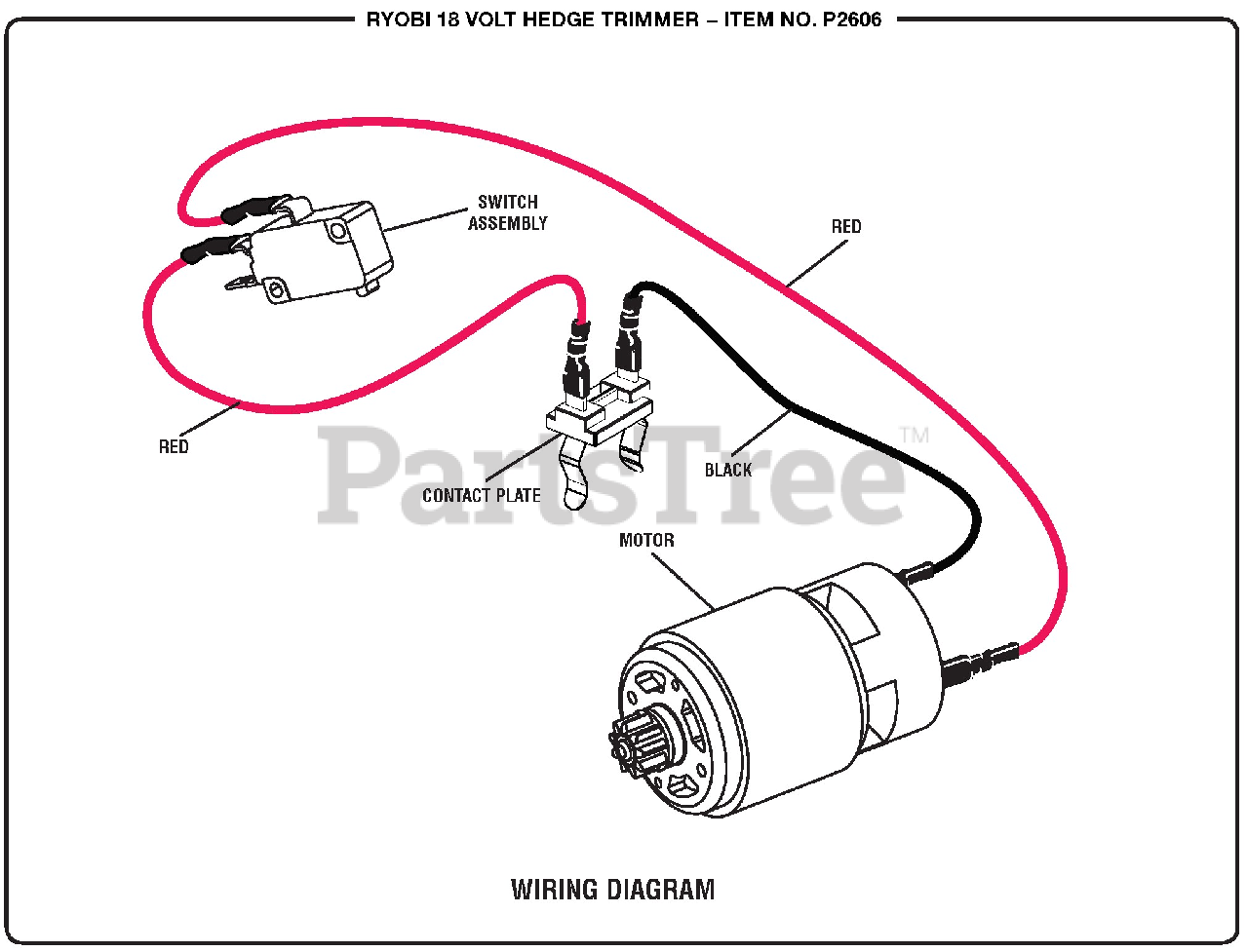 Ryobi P 2606 (107266001) Ryobi Hedge Trimmer Attachment Wiring
