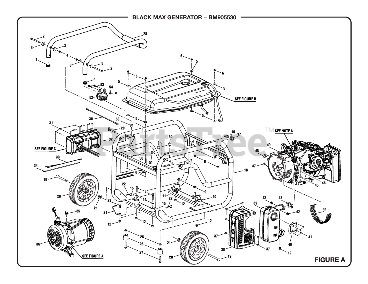 Black Max BM 905530 (099930634) Black Max 5500 Watt Generator, Rev 01