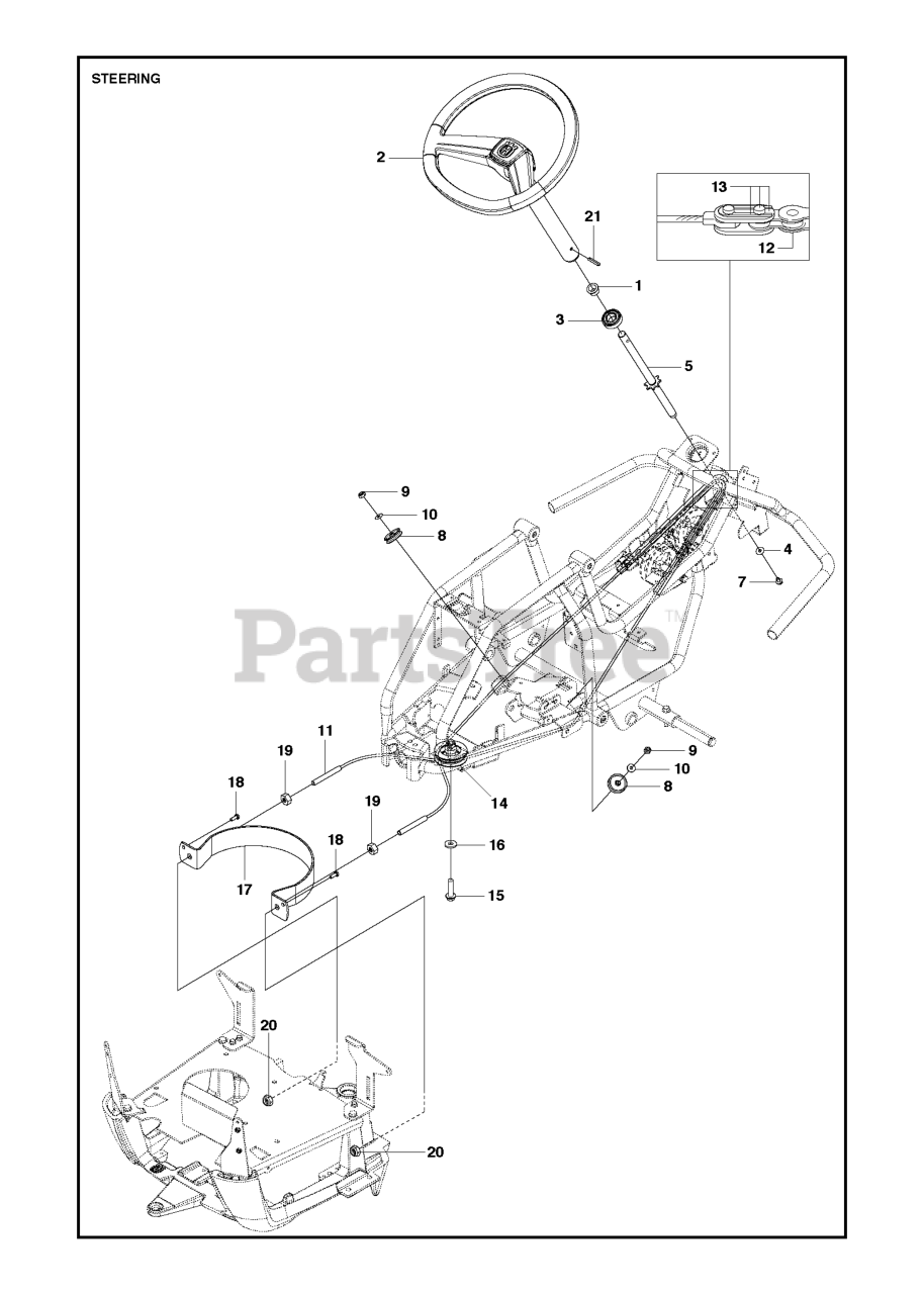 Husqvarna R 112 C Husqvarna Swedish Riding Mower (Original) STEERING