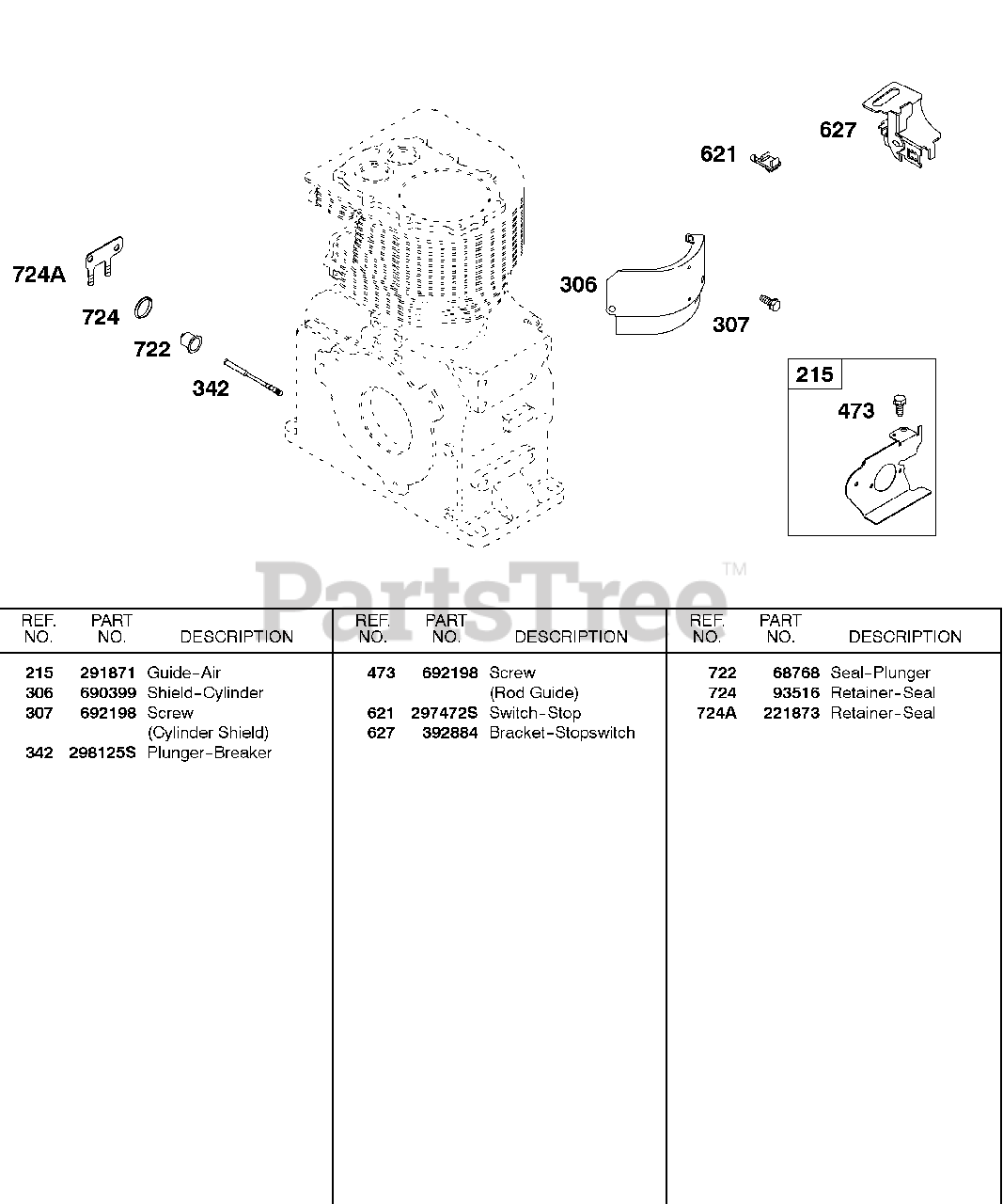 Briggs & Stratton 2434310123XX Briggs & Stratton Horizontal Engine