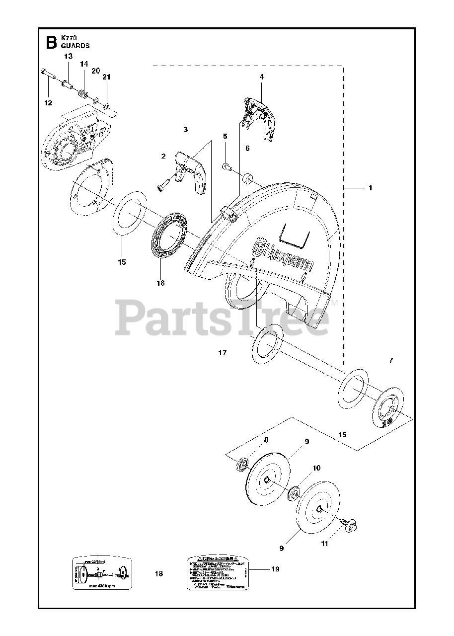 Husqvarna K 770 Husqvarna CutOff Saw (201711) GUARDS Parts Lookup