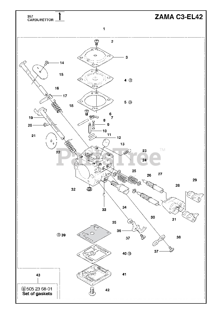 Husqvarna 357 - Husqvarna Chainsaw (2010-02) Carburettor Parts Lookup
