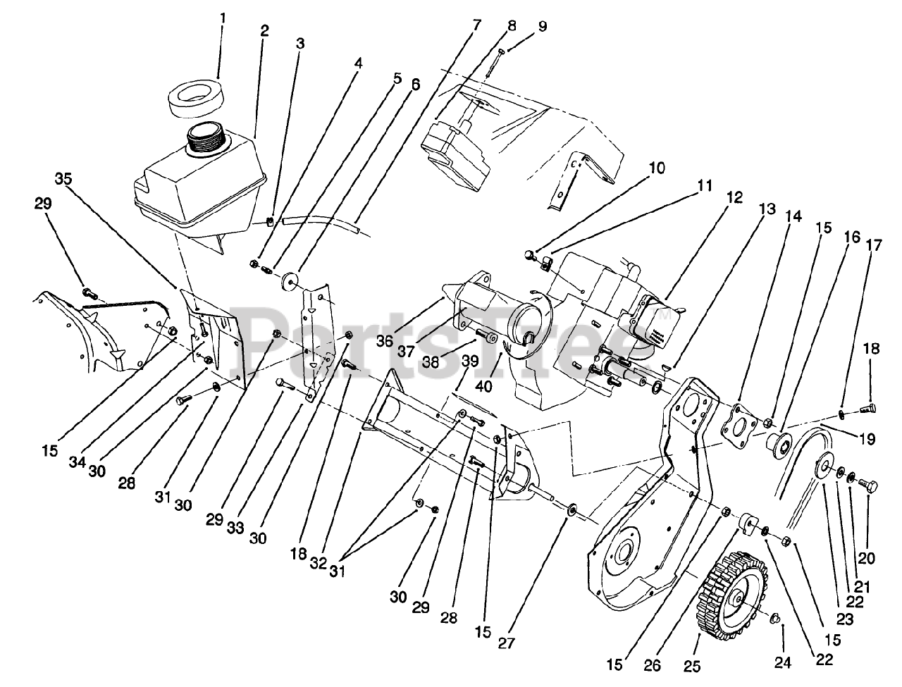 Toro 38195 (CCR 1000) Toro Snow Thrower (SN 010000001 019999999