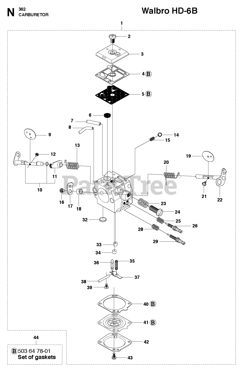 Husqvarna 362 Husqvarna Chainsaw CARBURETOR 9 Parts Lookup with