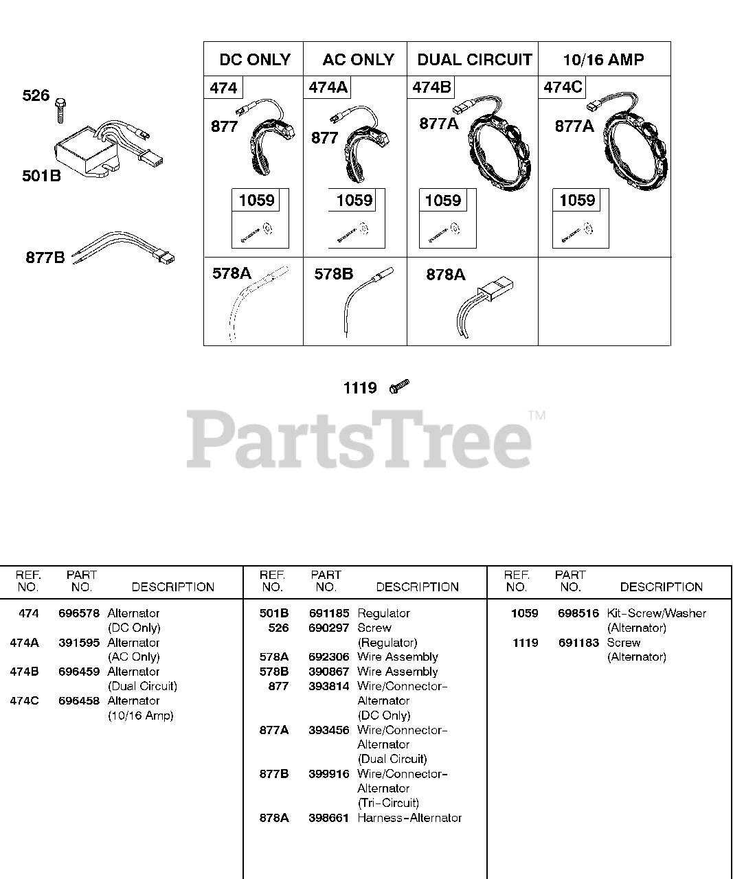 Briggs And Stratton Alternator Wiring Diagram from www.partstree.com