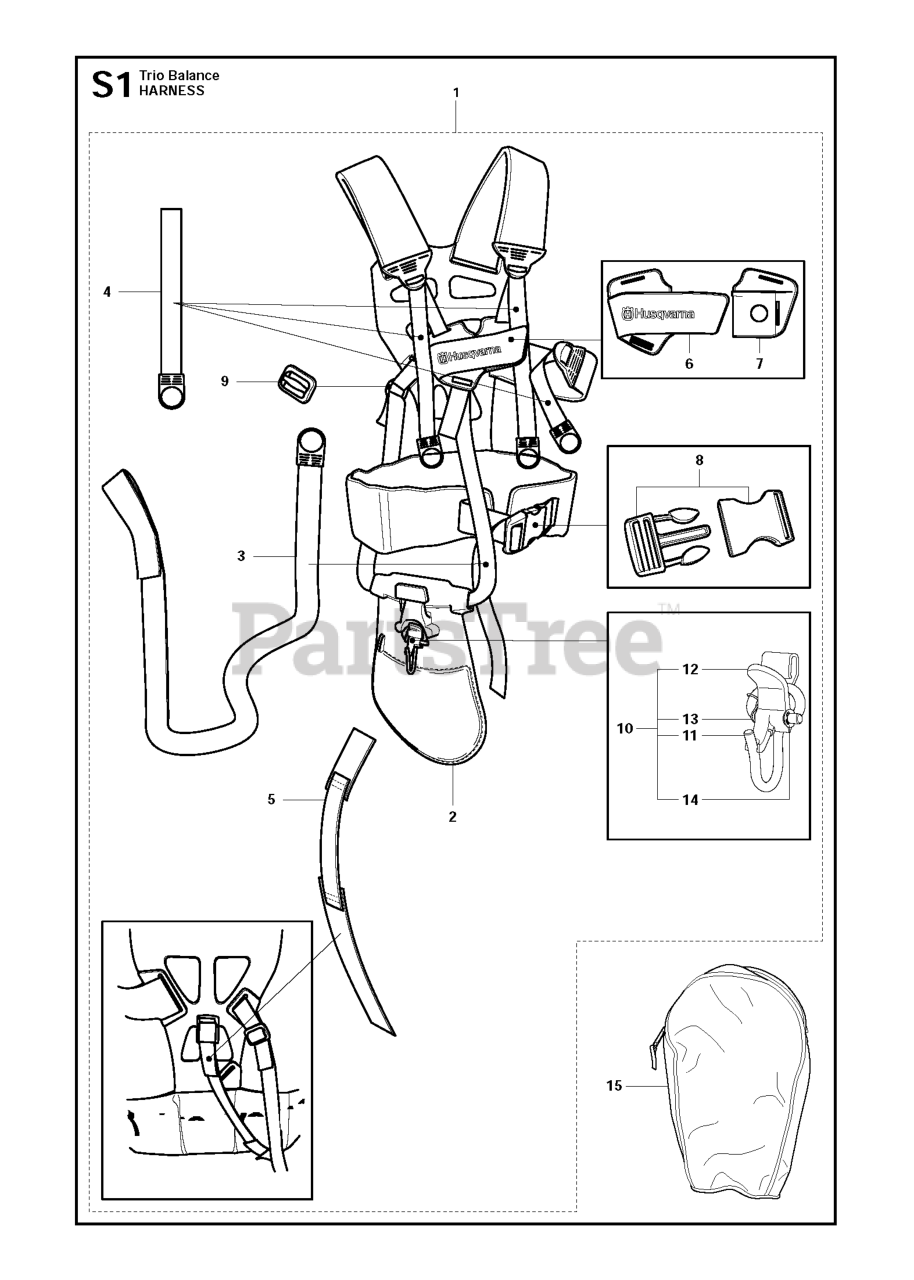 Husqvarna 343 R Husqvarna String Trimmer (Original) HARNESS 2 Parts Lookup with Diagrams