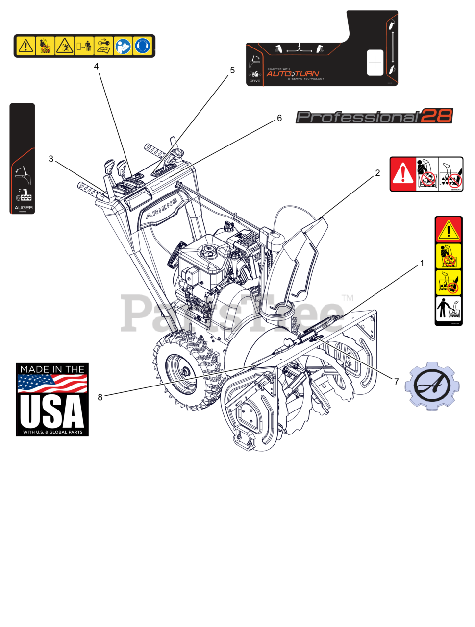Ariens 926077 (PRO 28) Ariens Professional 28" Snow Blower, Ariens AX