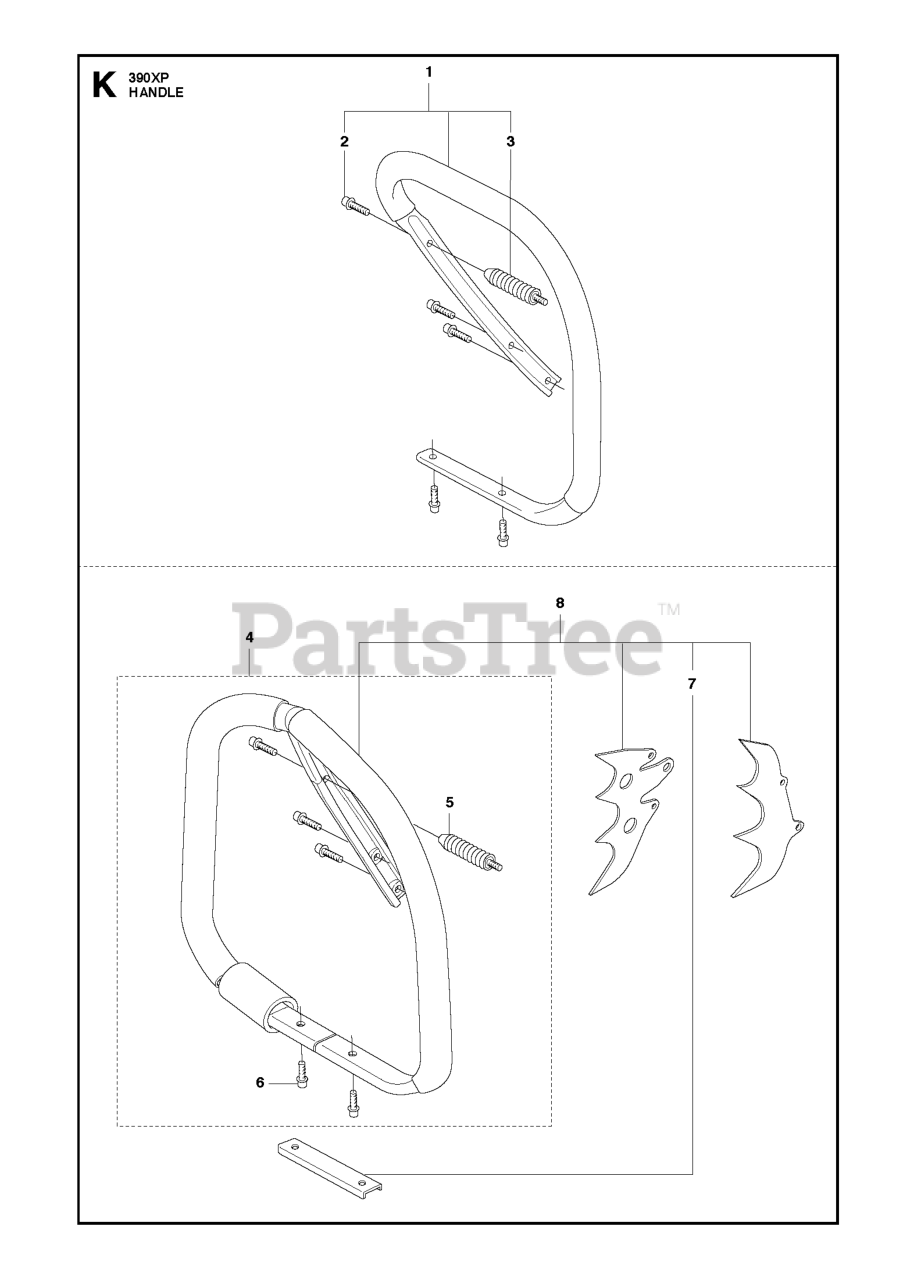 Husqvarna 390 XP/XPG/XPW Husqvarna Chainsaw HANDLE 4 Parts Lookup