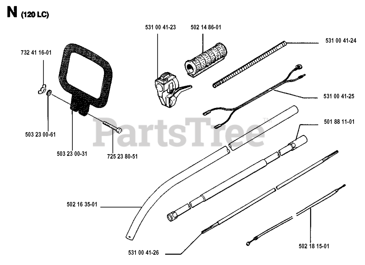 Husqvarna 120 R Husqvarna String Trimmer SHAFT & HANDLE Parts Lookup