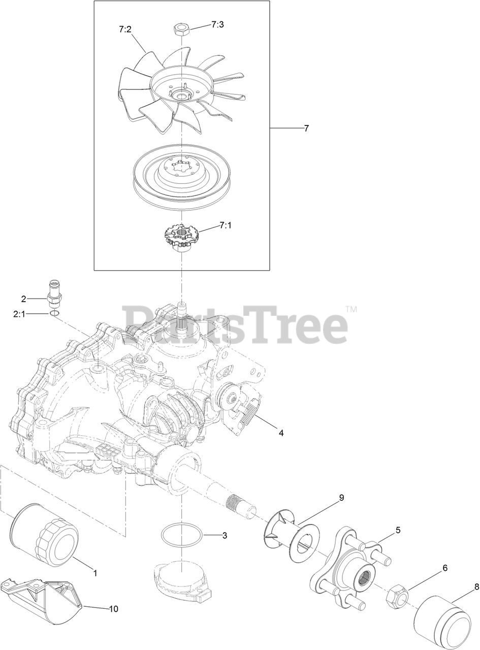Toro 74490 2000 Toro 48 Z Master Zero Turn Mower SN 400000000 407745615 RH Transaxle Assembly No. 126 2884 Parts Lookup with Diagrams PartsTree