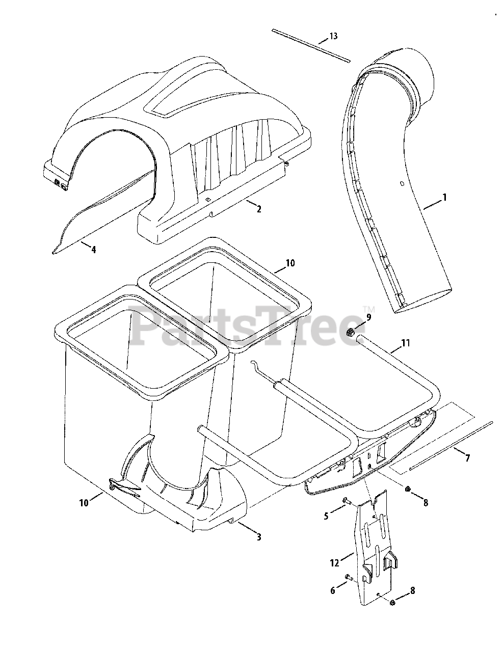 Cub Cadet 19A40003 (19A40003100) Cub Cadet Twin Rear Bagger att2 Twin