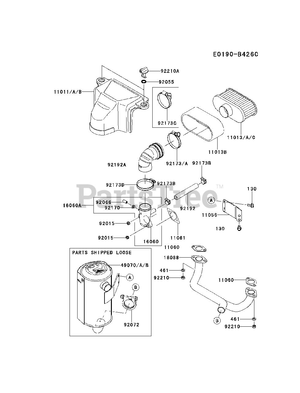 kort Tag det op ubehageligt Kawasaki FS481V-AS24 - Kawasaki Engine AIR-FILTER/MUFFLER Parts Lookup with  Diagrams | PartsTree