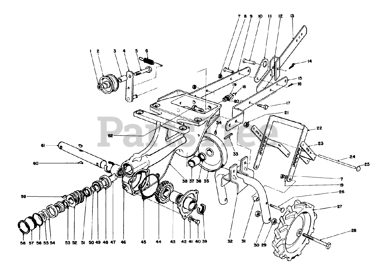 Toro 58007 - Toro 20" Tiller (SN: 007000001 - 007999999) (1977) CHASSIS