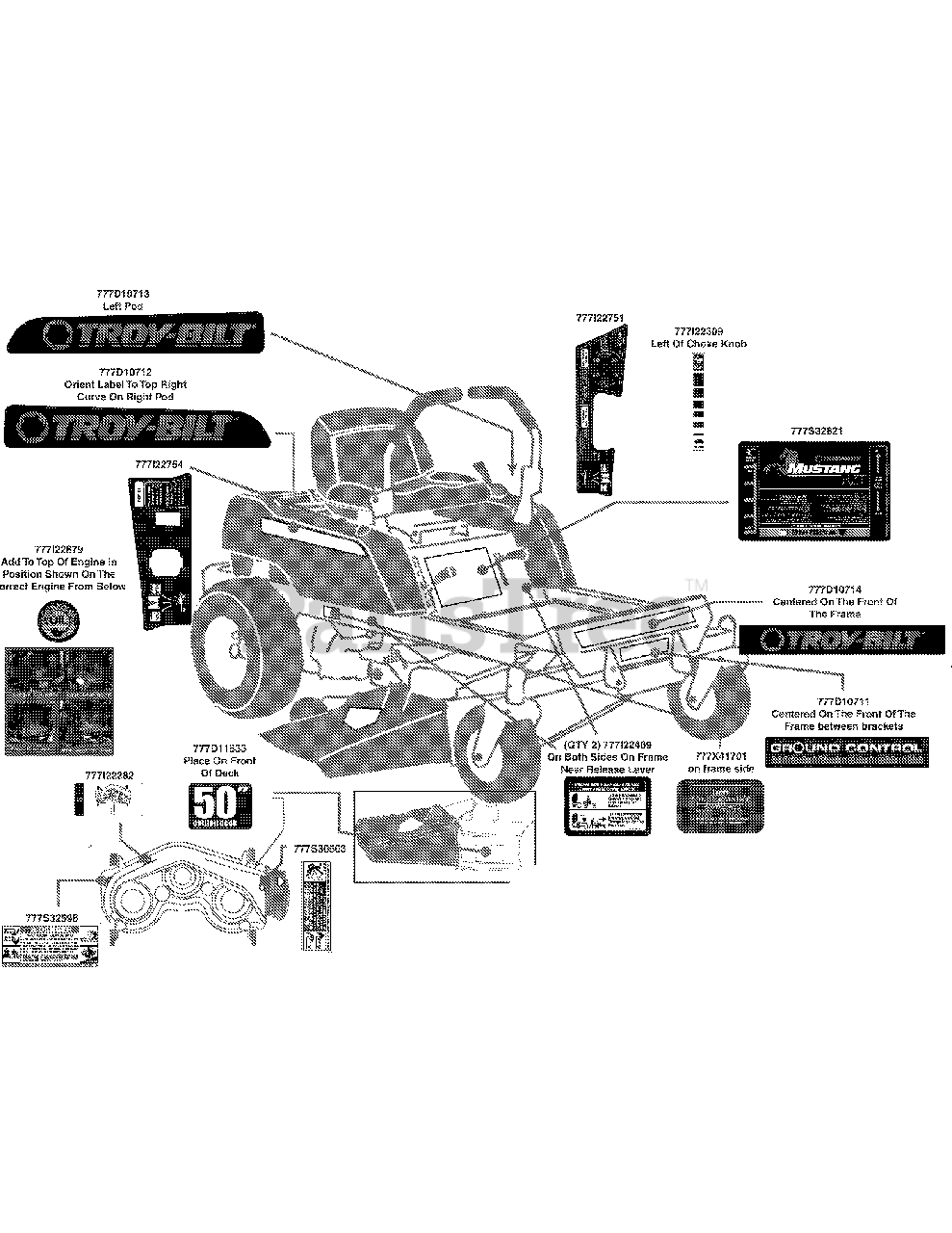 Troy bilt mustang 50 drive belt diagram hotsell