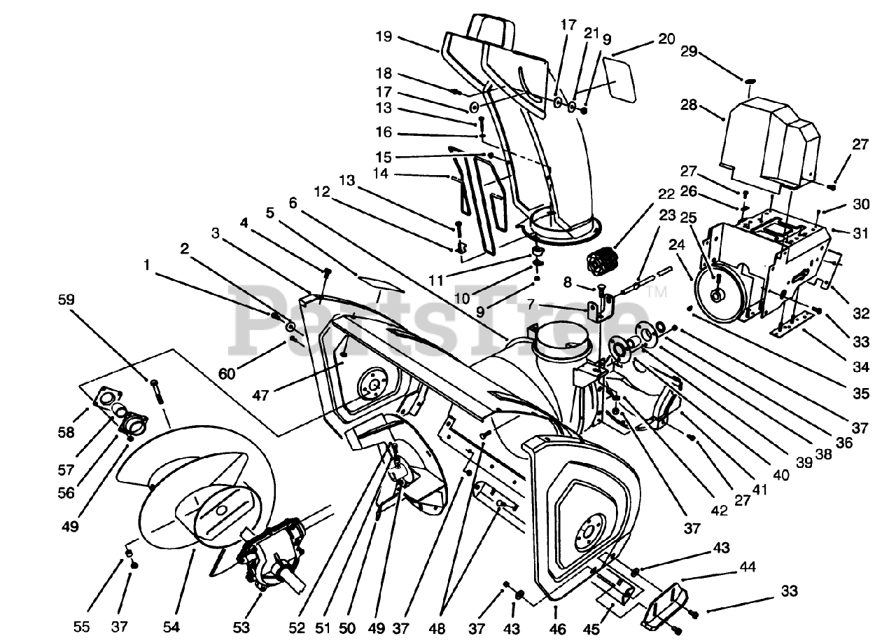 Toro 38570 (828) Toro 28" Power Shift Snow Thrower (SN 059000001