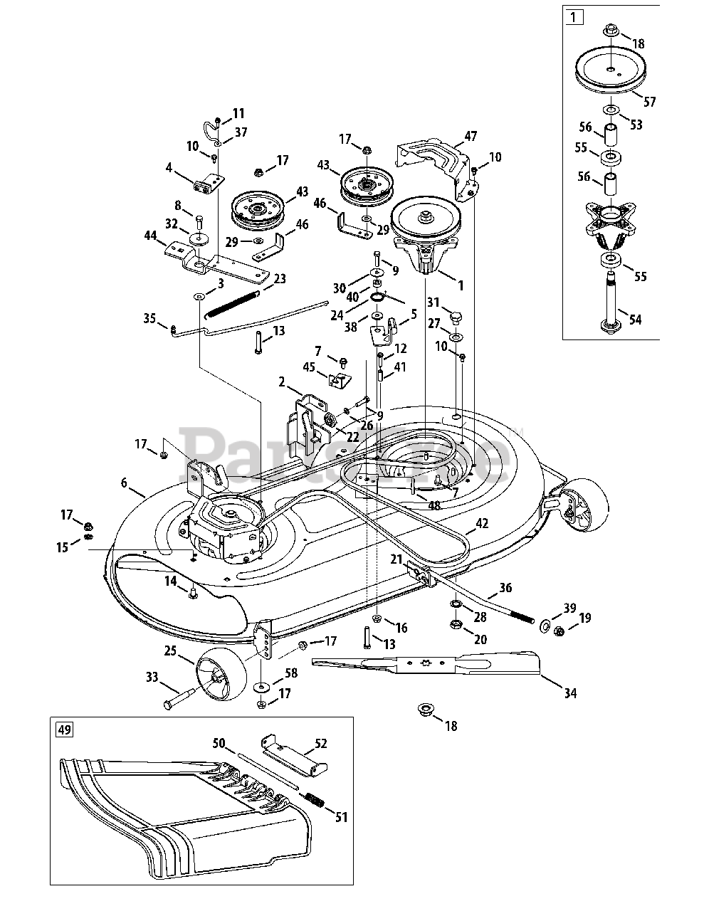 Sears mower deck parts deals
