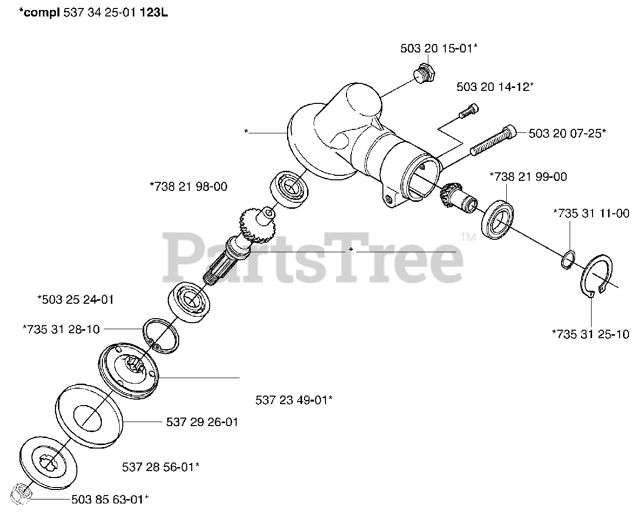 Husqvarna 123 L Husqvarna String Trimmer (200401) Gear Head Parts