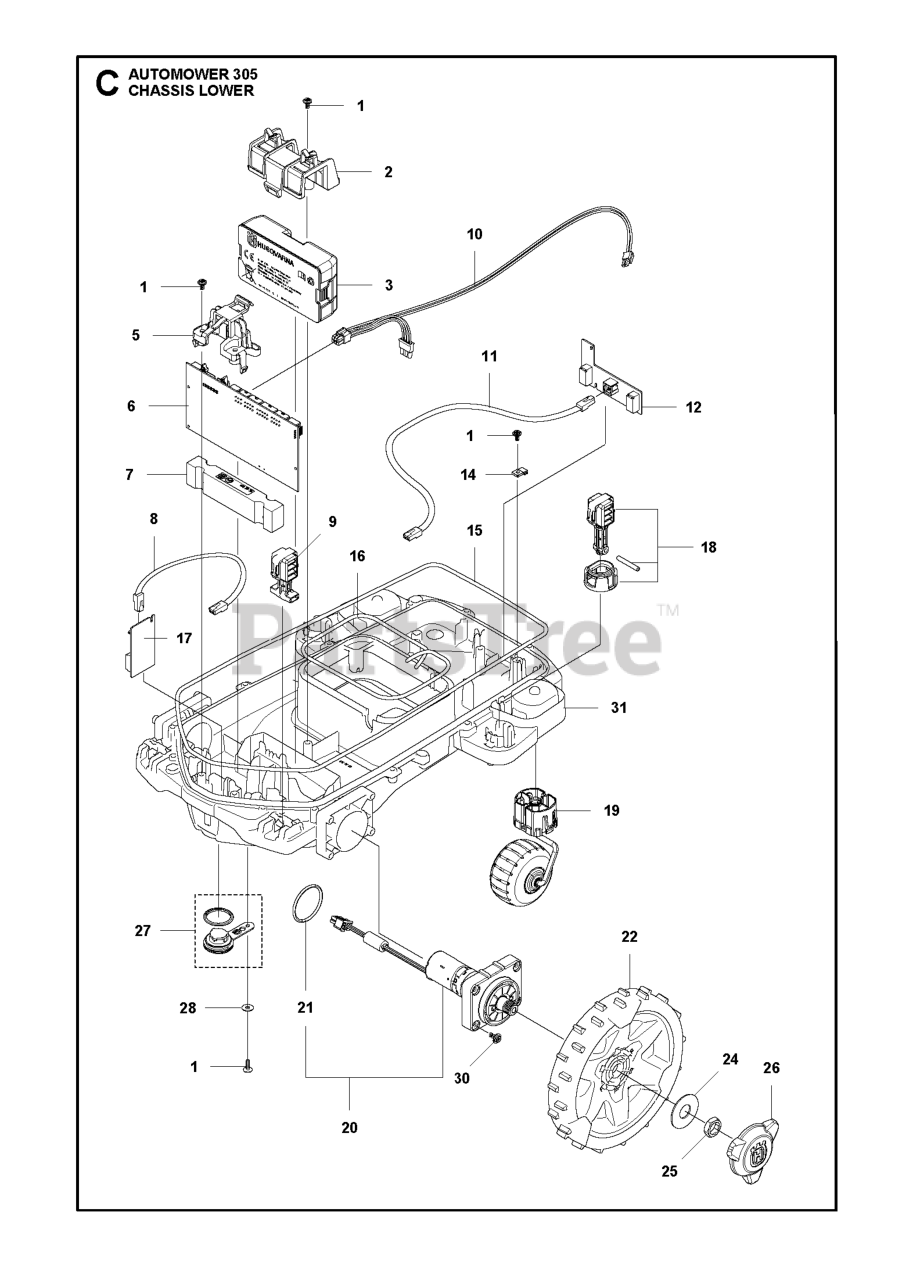 Husqvarna 305 Husqvarna Automower Robotic Lawn Mower (2020) CHASSIS