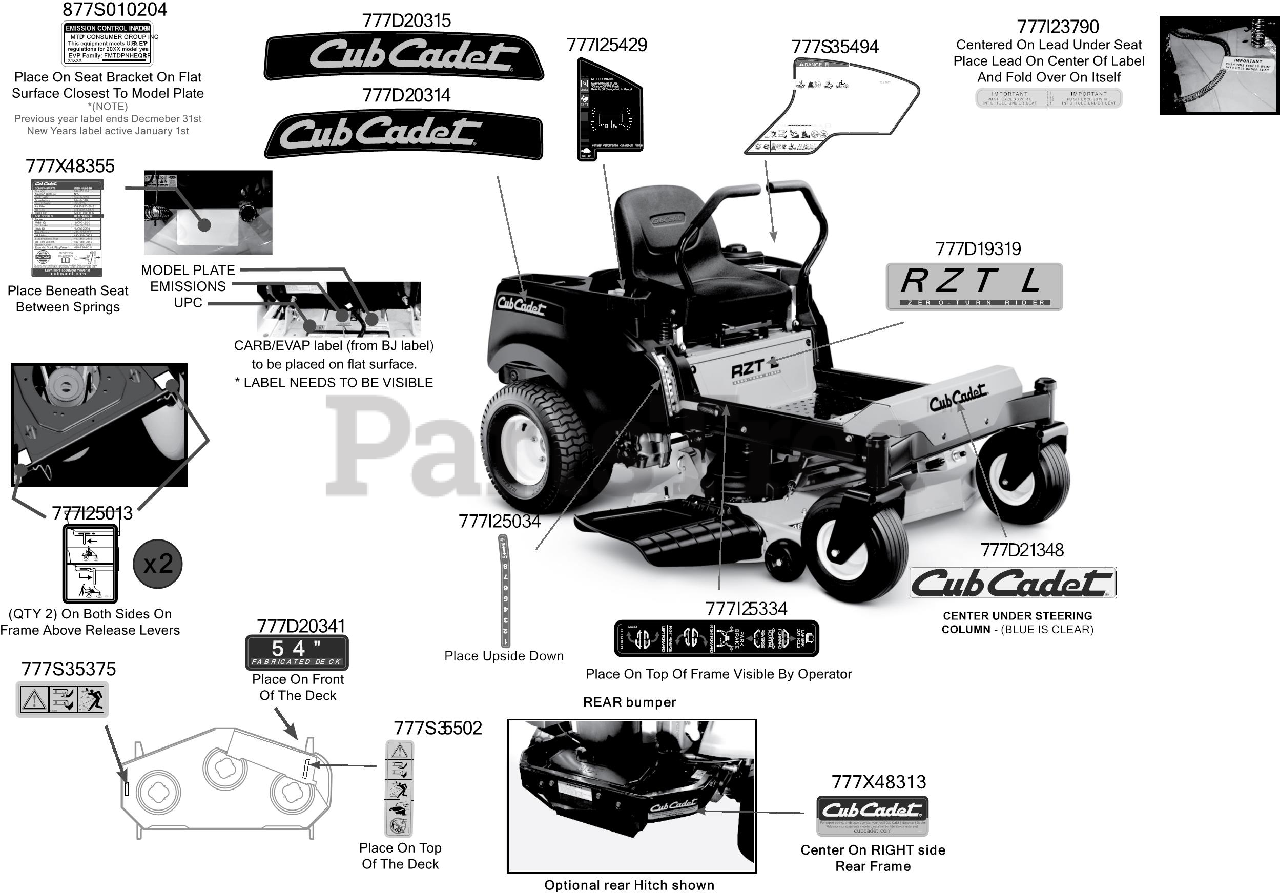 2016 cub cadet cheap rzt l 54