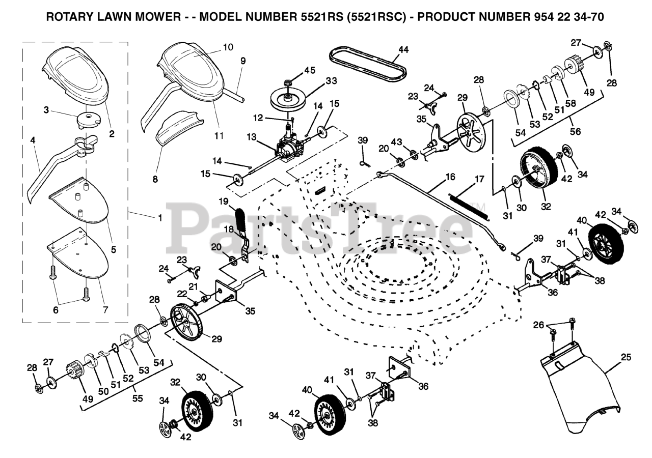 Husqvarna 5521 RS (954223470) Husqvarna 21" WalkBehind Mower (2004