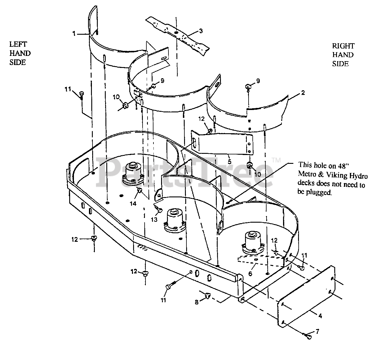 Exmark MK482 Exmark 48" Mulching Kit Underside of 48" Mower Deck