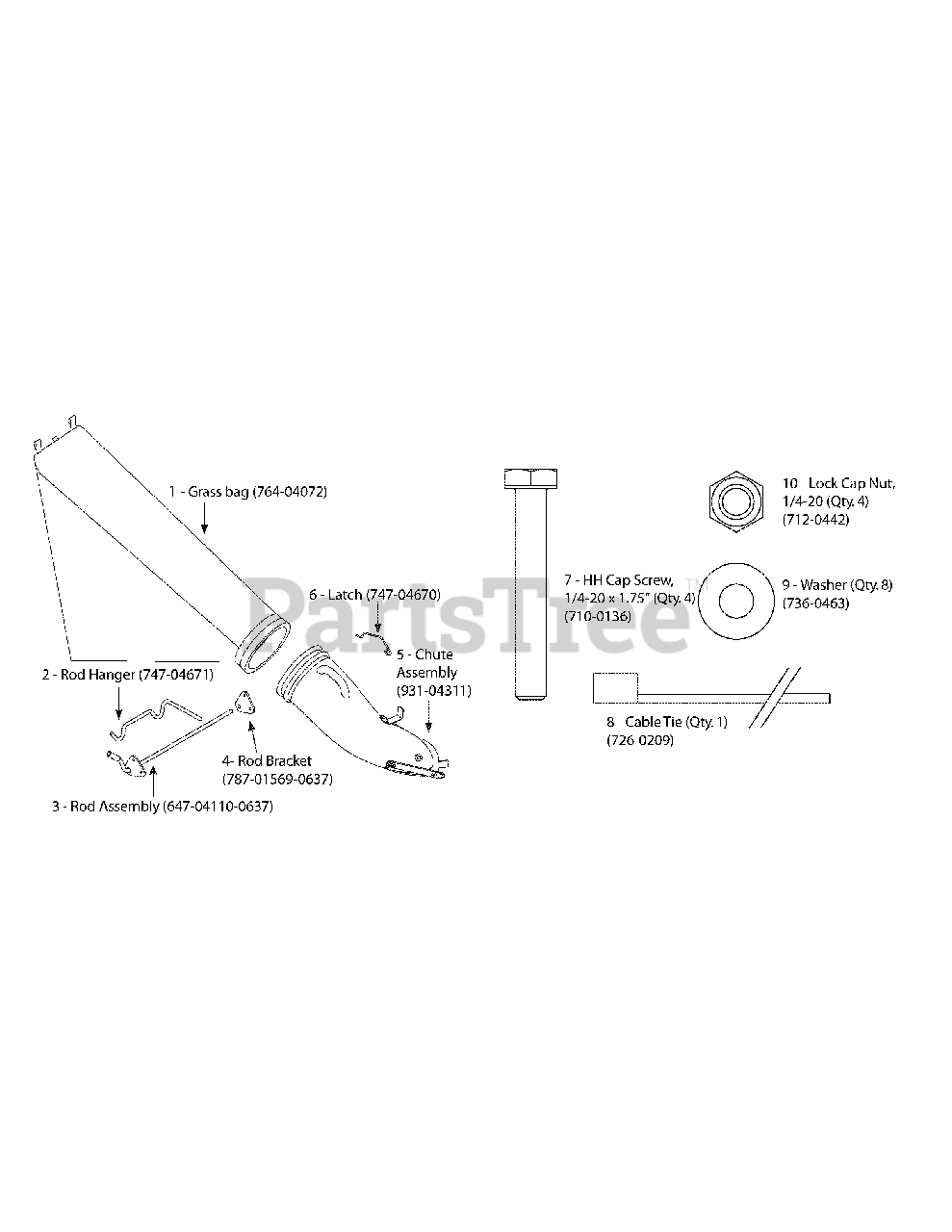 MTD 19A20001OEM MTD Grass Bagger for 33" Wide Cut Mower General