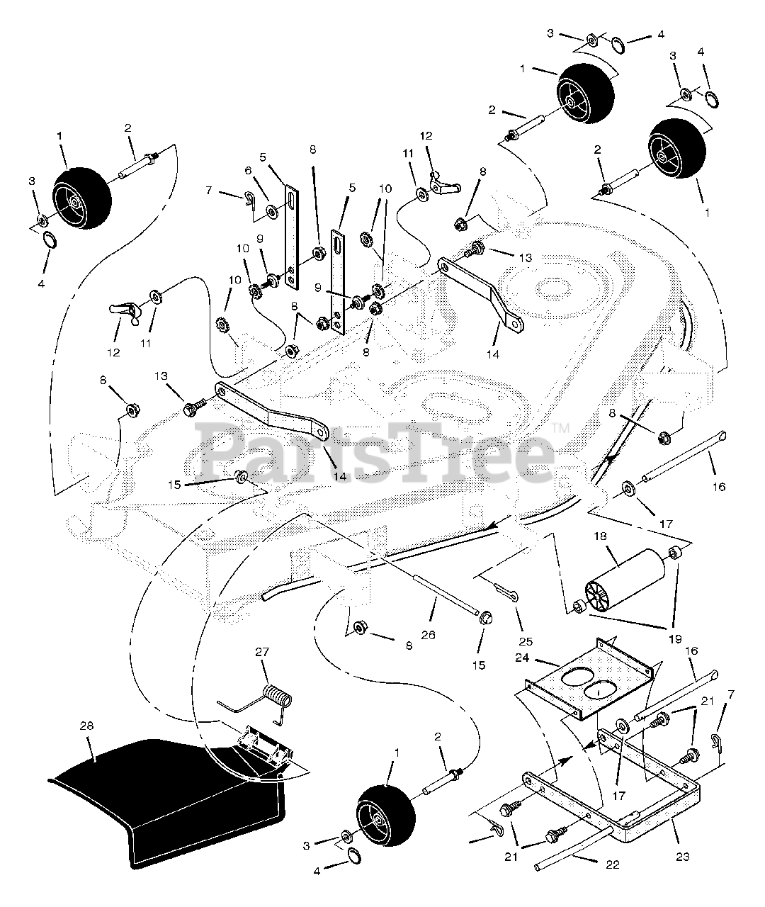 Stanley 525607x692A Stanley 52" Lawn Tractor (2001) Mower Housing