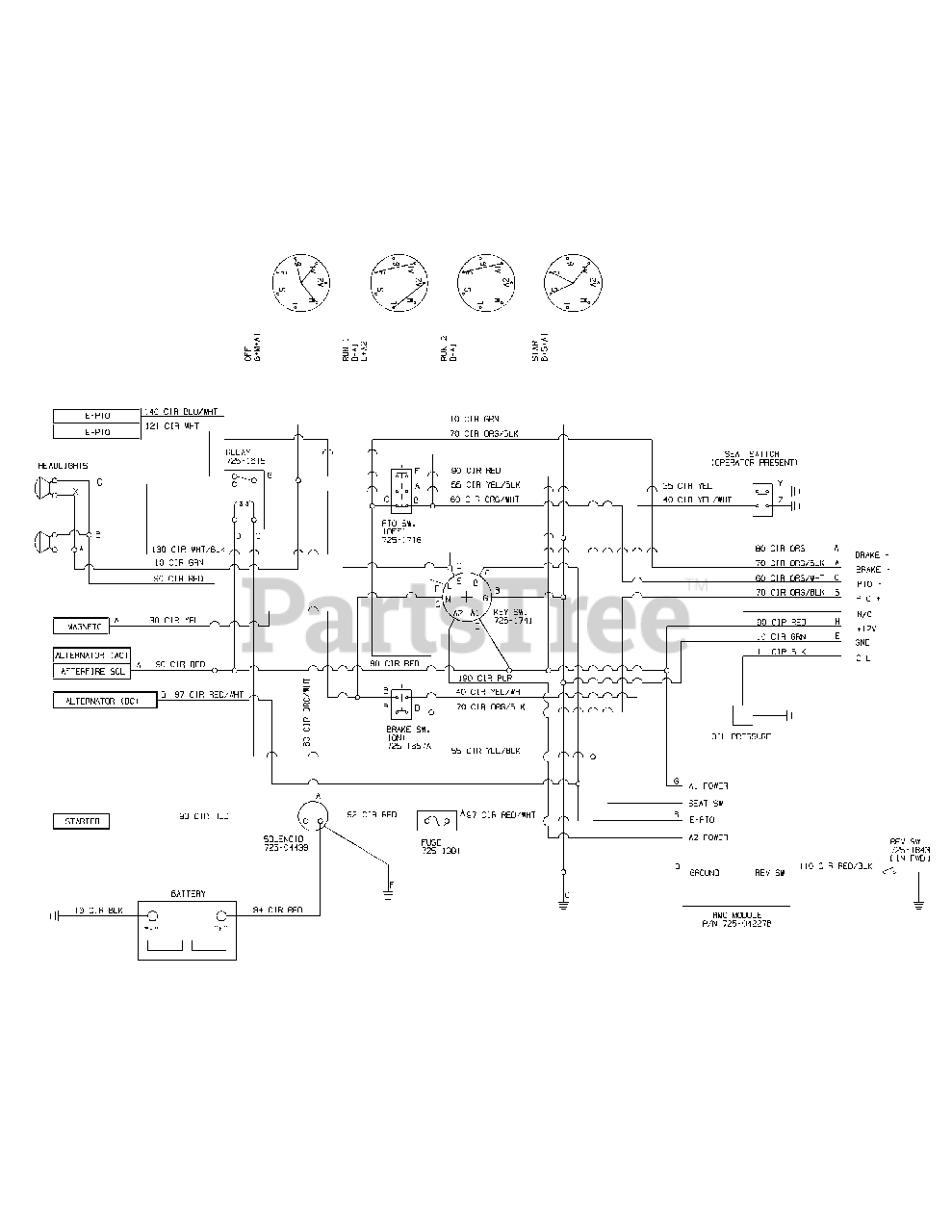 Cub Cadet 1050 Wiring Diagram from www.partstree.com