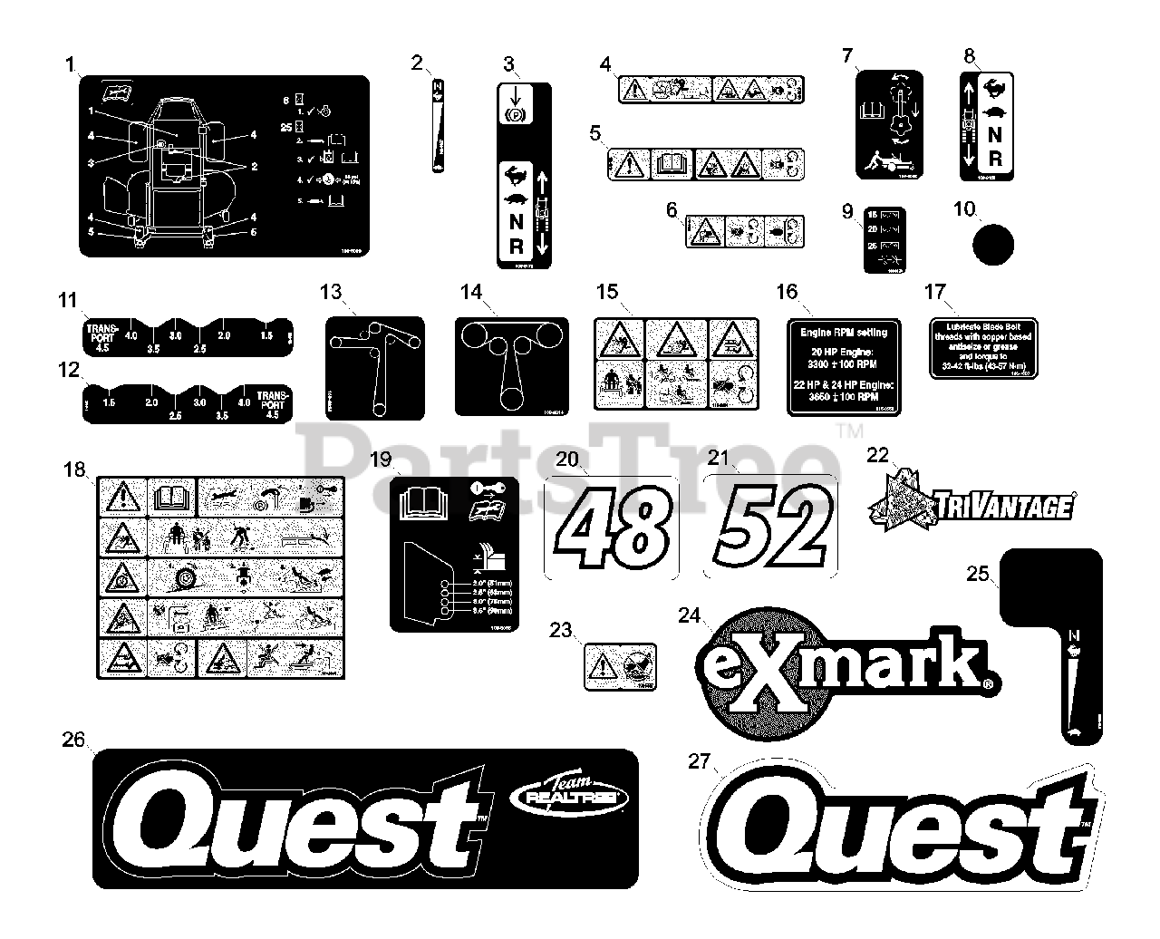 Exmark QST22BE482 Exmark 48" Quest ZeroTurn Mower, 22HP Briggs