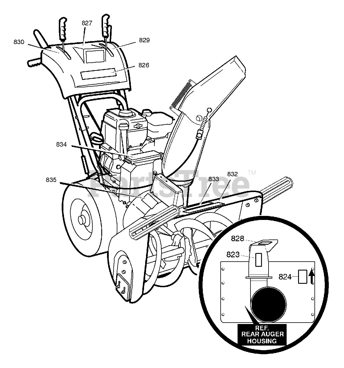 Craftsman C950523133 Craftsman 32" Snow Thrower, Canada (2005) (Sears) Decals Parts Lookup