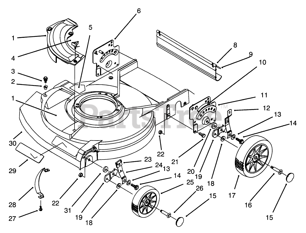 LawnBoy 10416 LawnBoy Gold Series WalkBehind Mower (SN 003900001 003999999) (1993) DECK