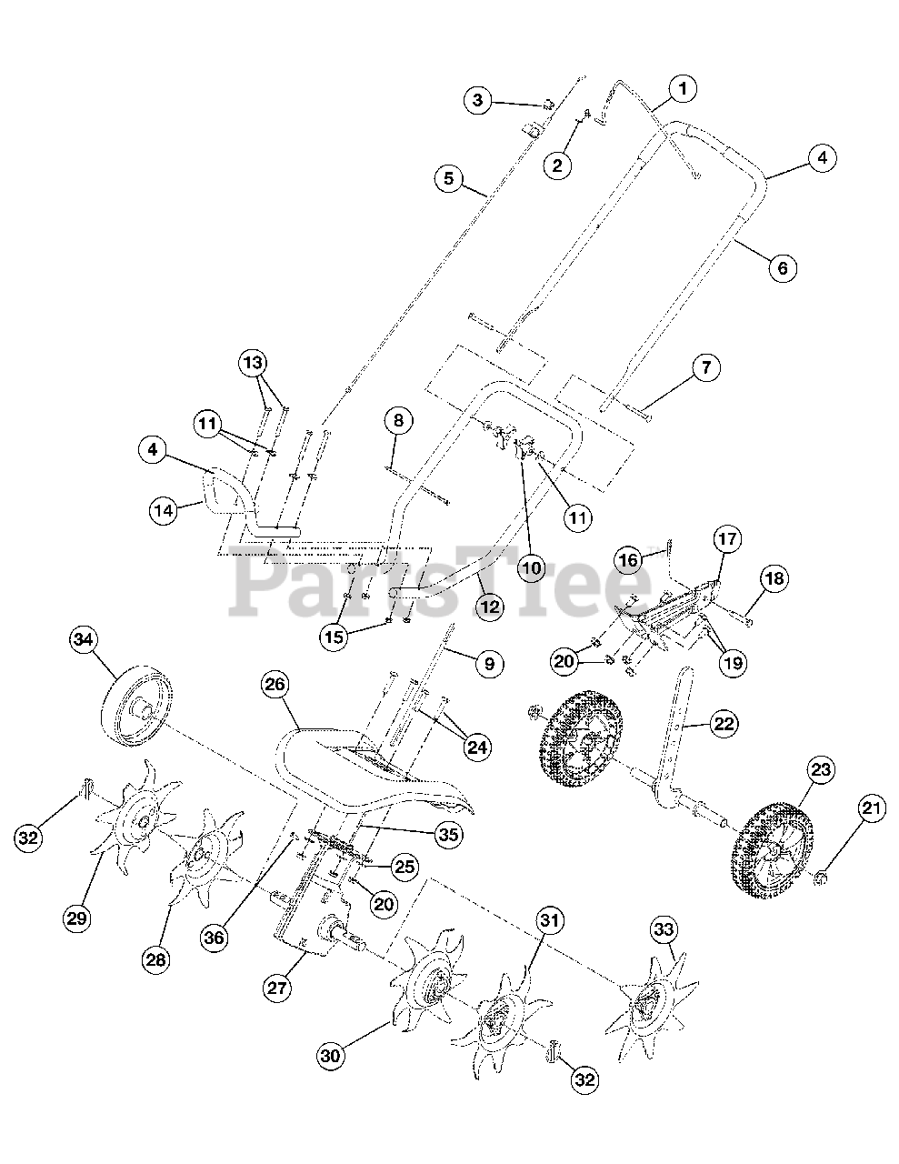 TroyBilt TB 144 (21AA144R966) TroyBilt Tiller (2006) Lower