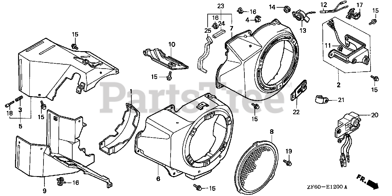 Honda GX390 K1 QAE2 (GCAA) Honda Engine, Made in Japan (SN GCAA2000001 GCAA3399999) FAN