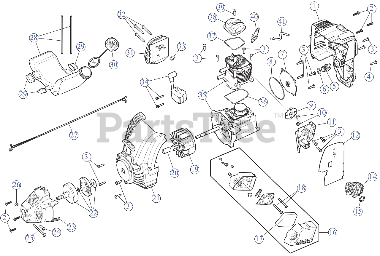 Craftsman CMXGVAMKC29C (21AKC29C793) Craftsman Tiller Engine Assembly