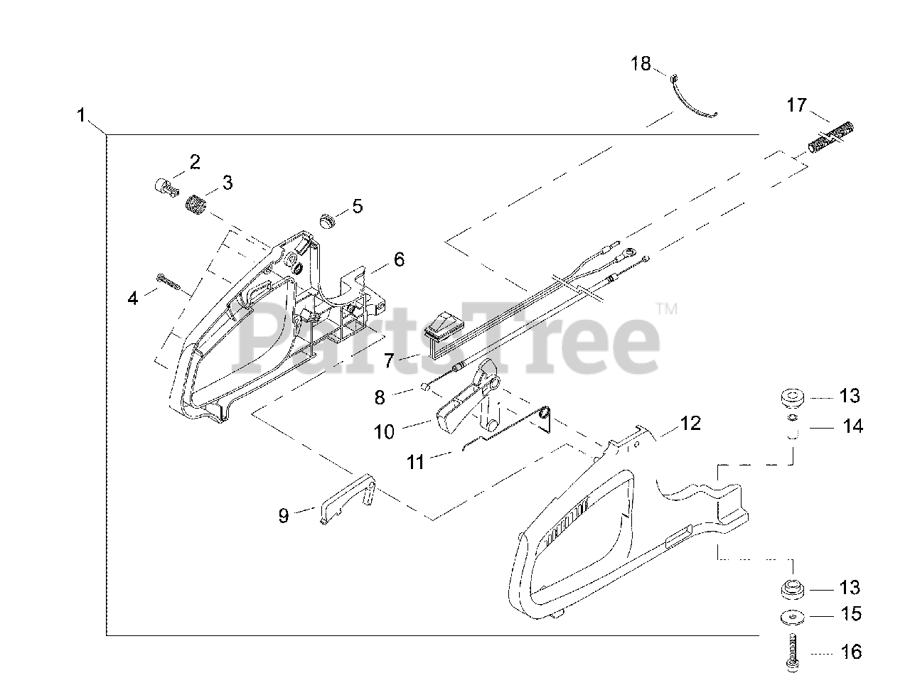 Swisher HT 3000 Swisher Hedge Trimmer Rear Handle Parts Lookup with