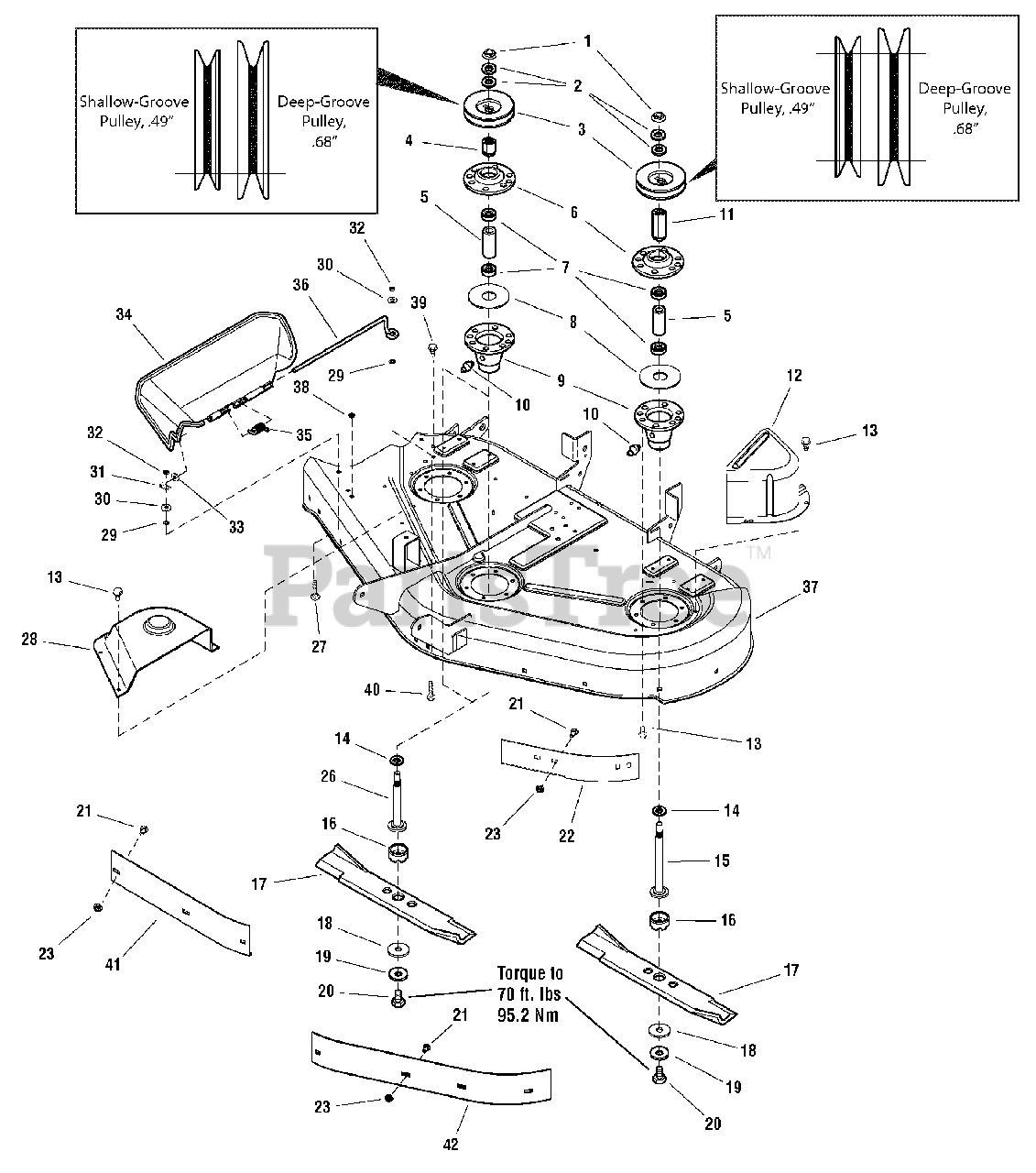 Simplicity 44 inch top mower deck blades