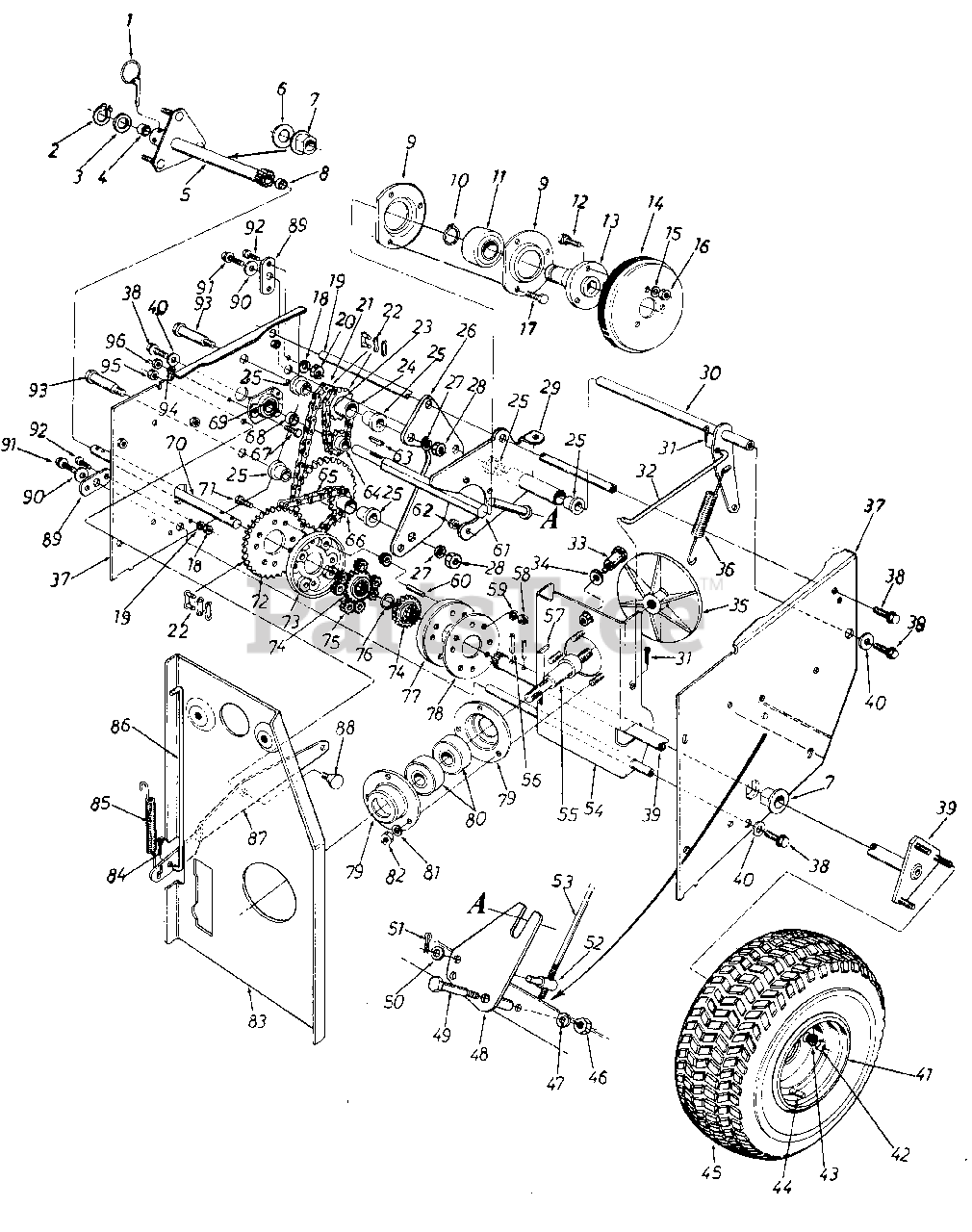 MTD 316-960-000 - MTD Snow Thrower (1986) Parts Parts Lookup with