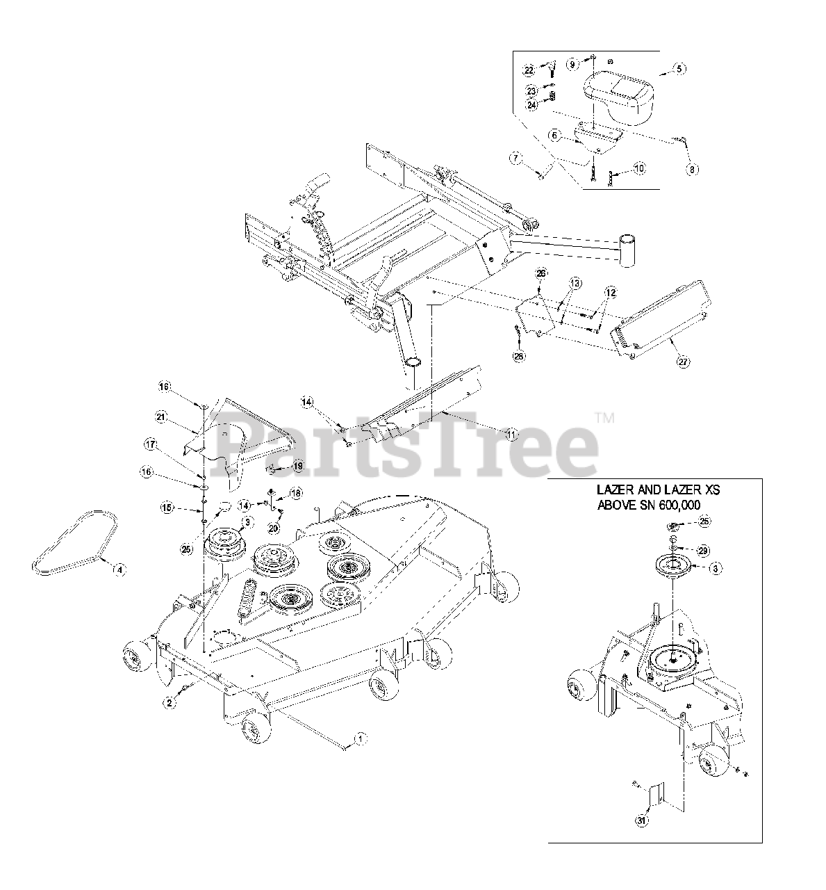 Exmark UV60 (UV6672) Exmark Ultra Vac Bagger for Lazer Z Mower (SN