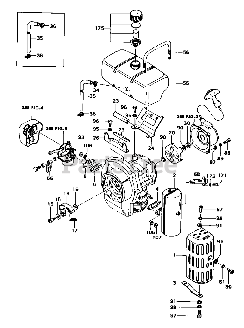 Tanaka TBC501 Tanaka Brush Cutter Engine Components Parts Lookup