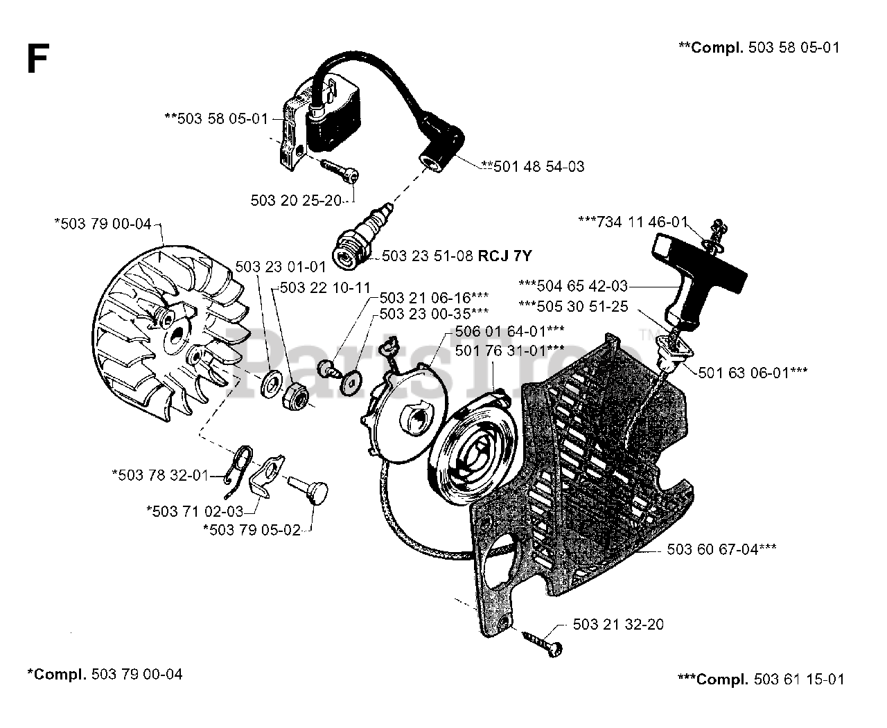 Jonsered 2050 Jonsered Chainsaw (200109) STARTER Parts Lookup with