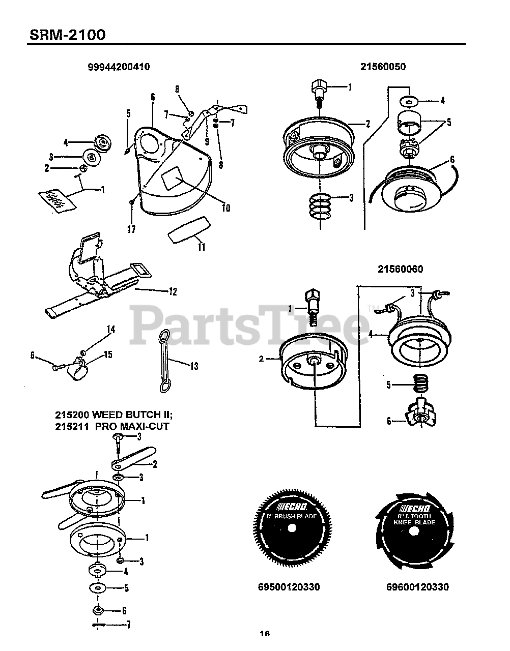 Echo SRM2100 Echo String Trimmer (Type 1) (SN 001001 159490