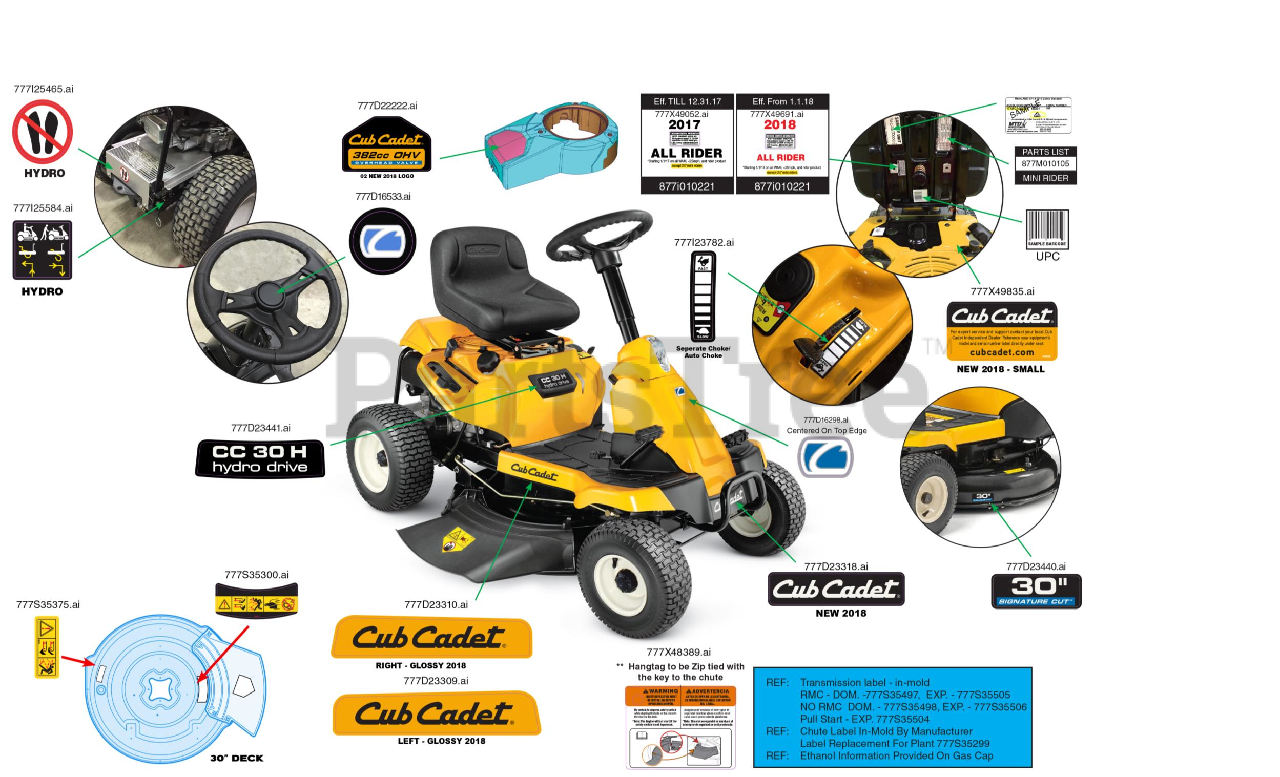 Cub Cadet CC 30 H (13B721JD056) Cub Cadet Hydro Mini Rider (2018