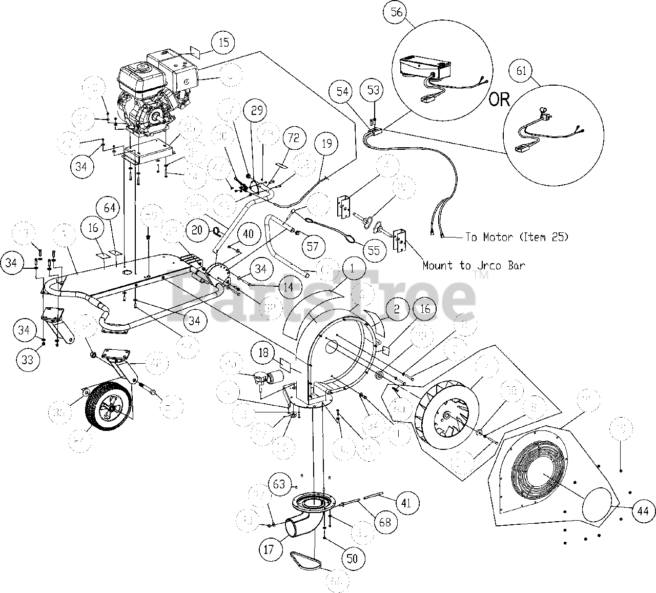 Billy Goat Parts on the Parts Assembly Diagram for FZ 1301 H Billy