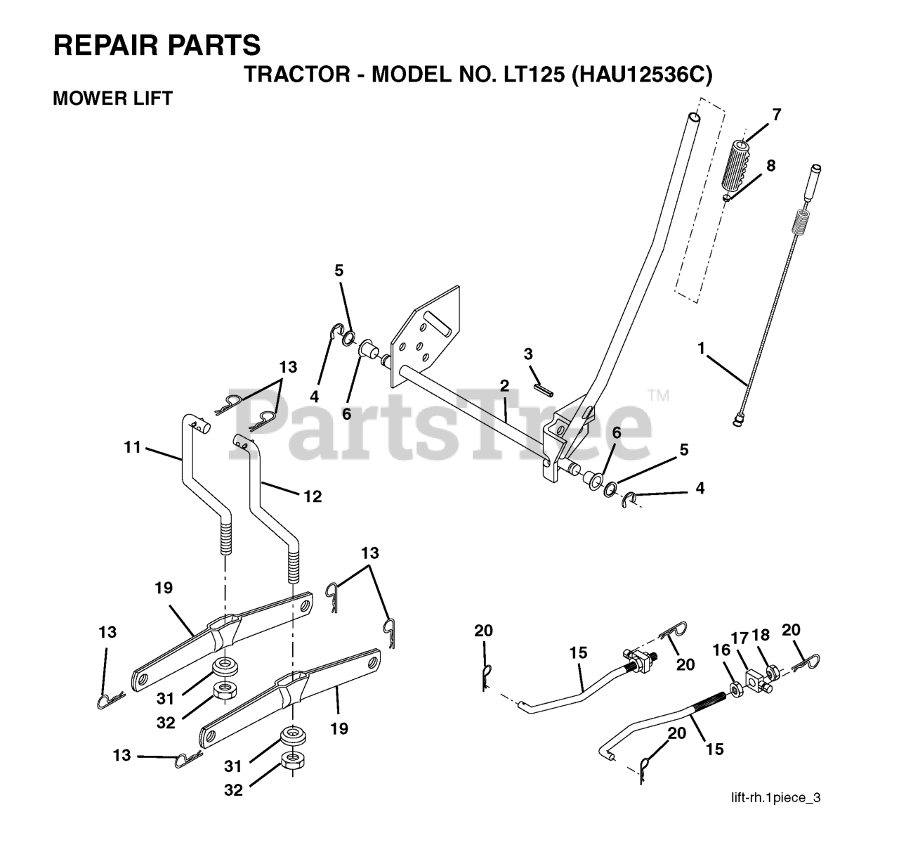 Husqvarna LT 125 (HAU12536C) Husqvarna Lawn Tractor (200401) MOWER