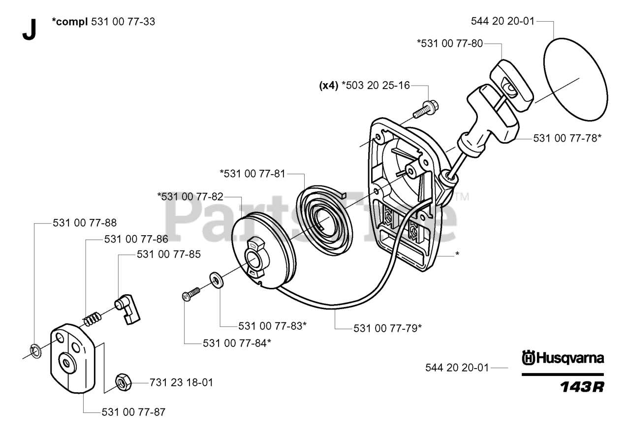 Husqvarna 143 R Husqvarna Brush Cutter (SN 20054100001 20065299999