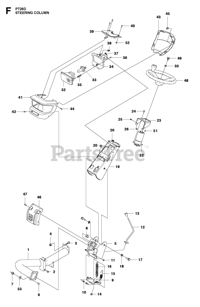 Husqvarna PT 26 D Husqvarna Swedish Riding Mower (Original) STEERING