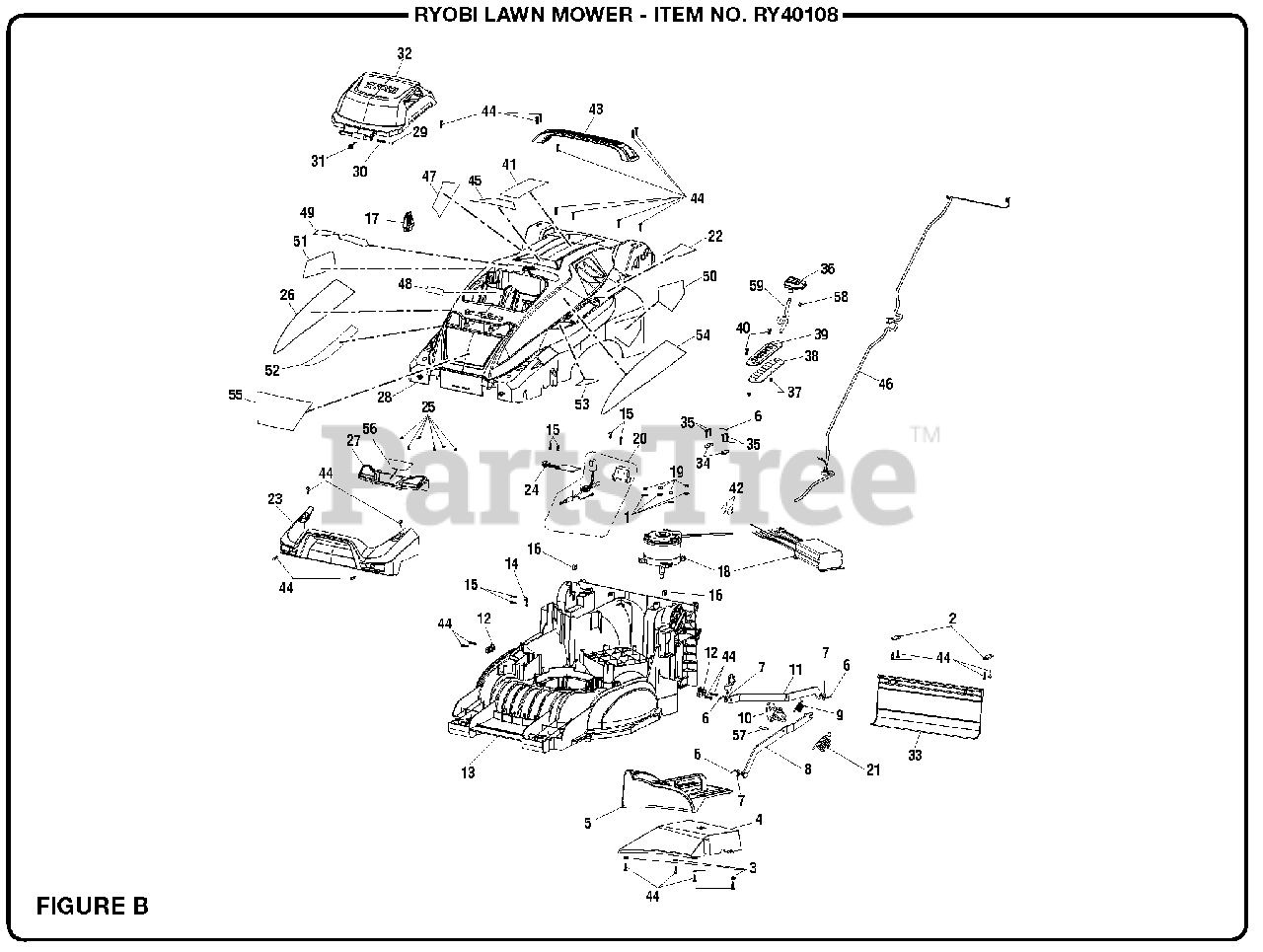 Ryobi 40v Lawn Mower Parts Diagram